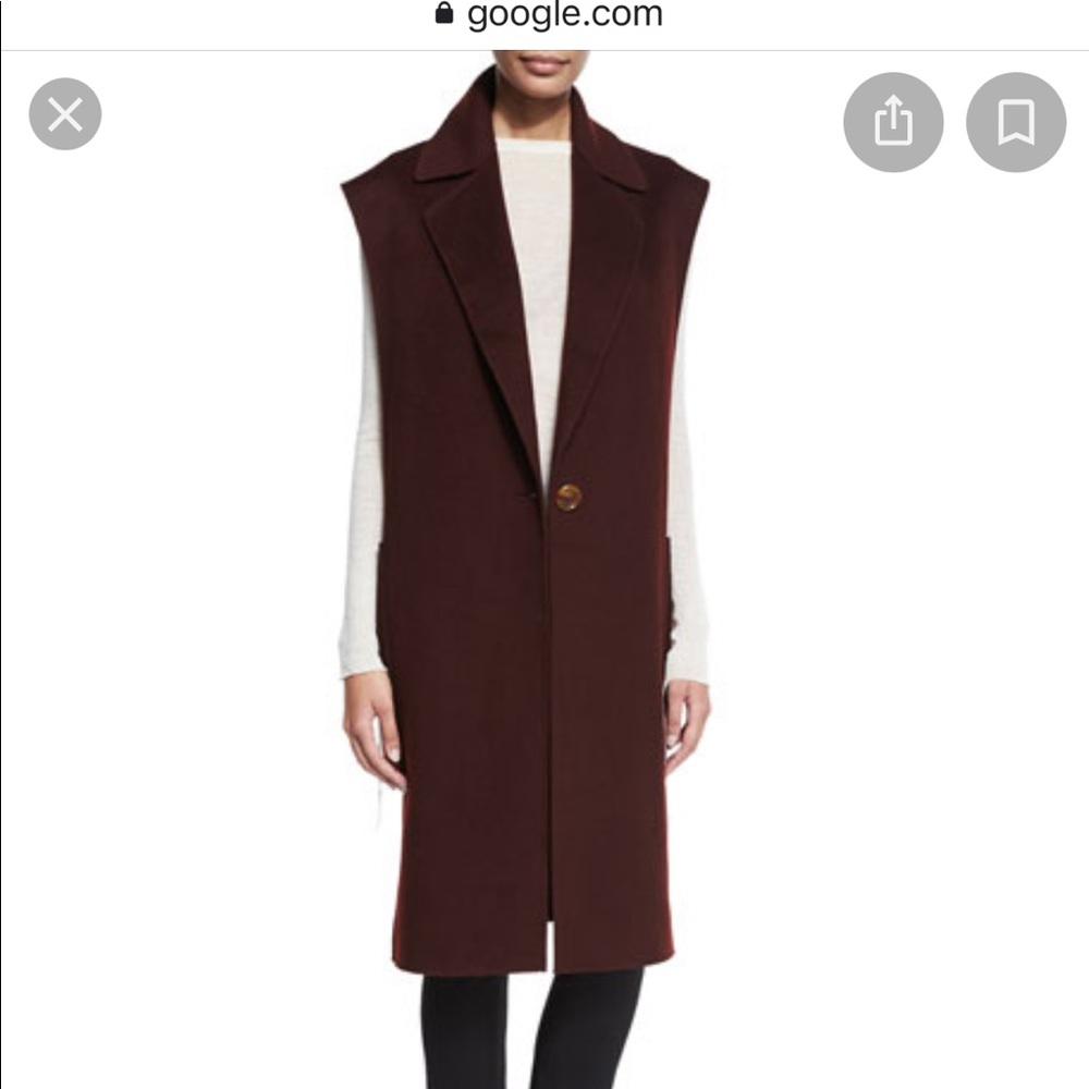 Helmut Lang Long Doubl Face Wool Vest Mahogany M/L